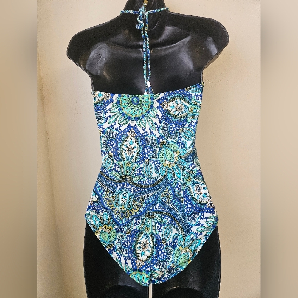 Swim Mermaid By Anthropologie Size M Floral Halter One-Piece Swimsuit - Picture 4 of 5